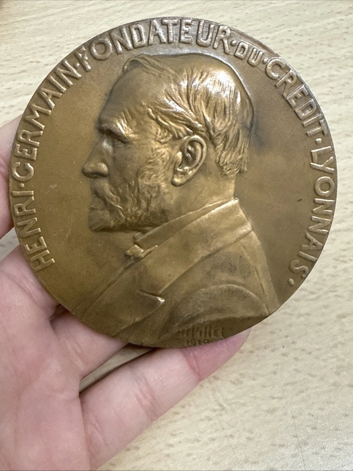 Médaille Henri Germain Fondateur Du Crédit Lyonnais En Bronze 1987