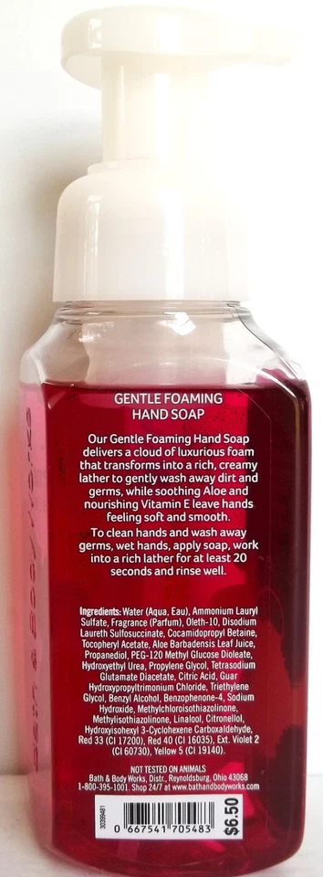 Bath Body Works SUN-RIPENED RASPBERRY Gentle Foaming Hand Soap, 8.75 oz., NEW - Image 2 of 3