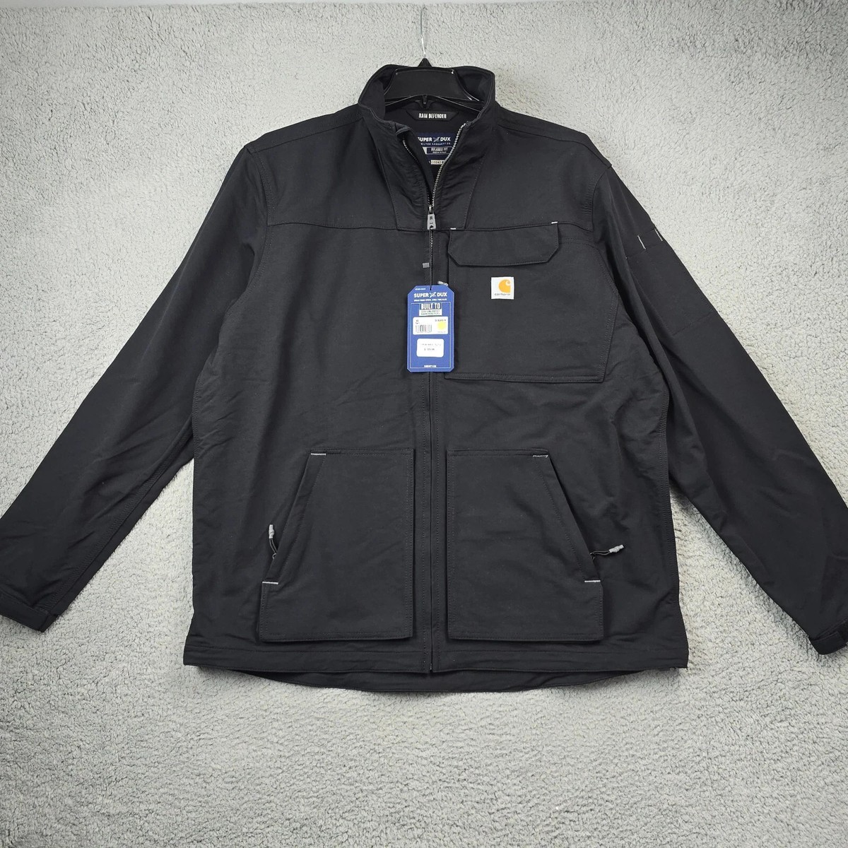 Carhartt Super Dux Jacket MENS XL TALL BLACK Relaxed Fit Rain Defender FLEX  NWT - Main Image