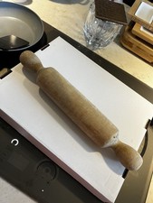 Vintage Solid Wood One Piece 15  Rolling Pin Rustic Farmhouse Kitchen Primitive