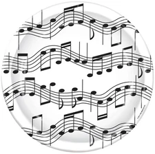 Musical Notes Plates of Size 9" for Halloween - Beistle