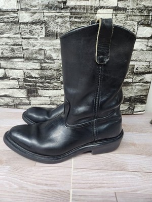 RARE Vintage Red Wing Pecos Black Soft Toe Leather Boots Men's