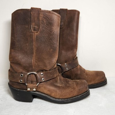 Durango RD594 Brown Leather Harness Biker Square Toe Cowgirl Boots Women s 7 M