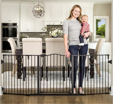 Deluxe Home Accents Widespan Safety Gate, 74.5" W X 28" H, Includes 4 Wall Mount