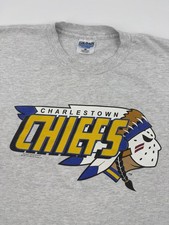 Vintage 1997 Charlestown Chiefs Slapshot Movie Promo T-Shirt Hanson Brothers 2XL