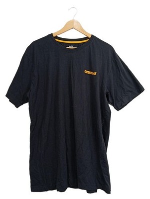 CAT Caterpillar T-Shirt Herren XXL Schwarz Logo Baumwolle Casual