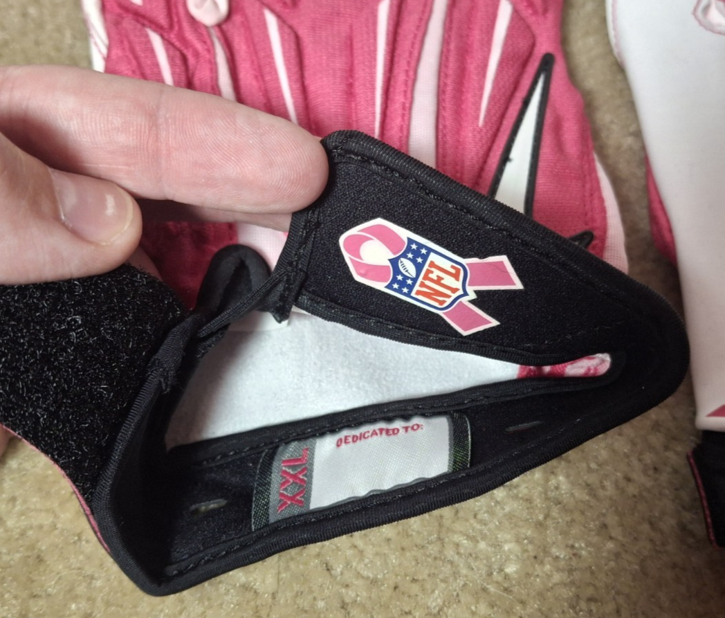 NIKE SUPERBAD 2.0 PADDED FOOTBALL GLOVES, SIZE XXL, PINK BCA, NFL