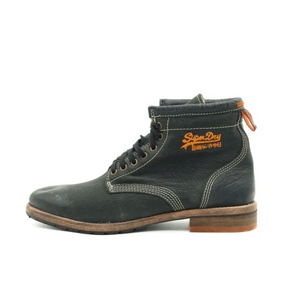 Superdry Herren Stiefel Schwarz Leder High-Top Boots Schnürstiefel EU 43