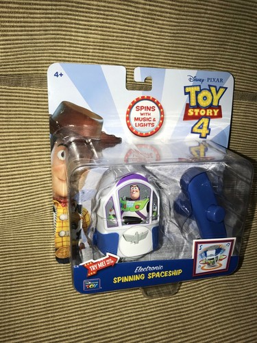 New ThinkWay Disney Toy Story 4 Electronic Music Light Spinning Buzz Space Ship - Picture 5 of 6