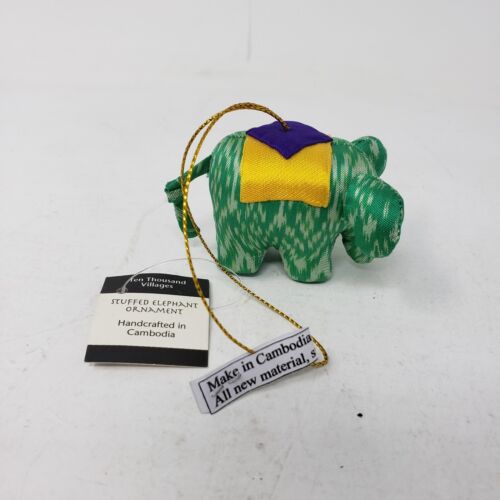 Elefante Relleno Adorno de Vacaciones Colgante Decoración Verde Amarillo Púrpura 3 pulgadas - Imagen 5 de 14