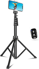 62" Phone Tripod  Selfie Stick, Extendable Cell Phone Tripod Stand with Wireles