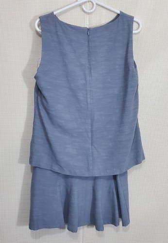 Doncaster Skirt Suit 12 14 Slate Blue Gray 2 Pc Shell Top Pencil Viscose - Picture 4 of 14