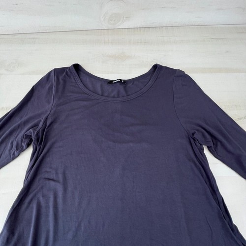 Annabelle Womens T-Shirt Dress Small Gray Flowy 3/4 Sleeves Pockets Knit - Picture 2 of 10