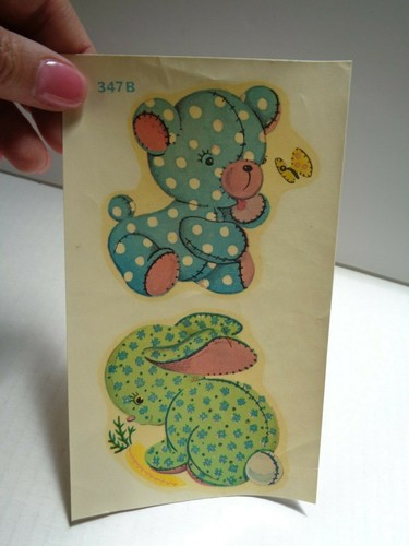 Vintage Duro Aufkleber Deko Transfers 50er MCM Lot Bären Hase Kinderzimmer Deko - Bild 9 von 10