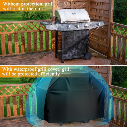 BBQ Grill Cover 58 Inch Outdoor Heavy Duty Protection Waterproof Black Anti-UV - Picture 6 of 12