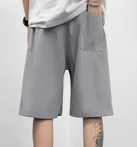 Men's Summer Casual Loose Solid Color Ribbons Handsome High Street Shorts - Picture 6 of 10