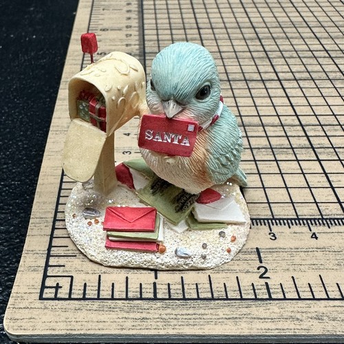 Enesco Christmas Mini Figurine Bird Santa Letter Mailbox Lundberg - Picture 2 of 7