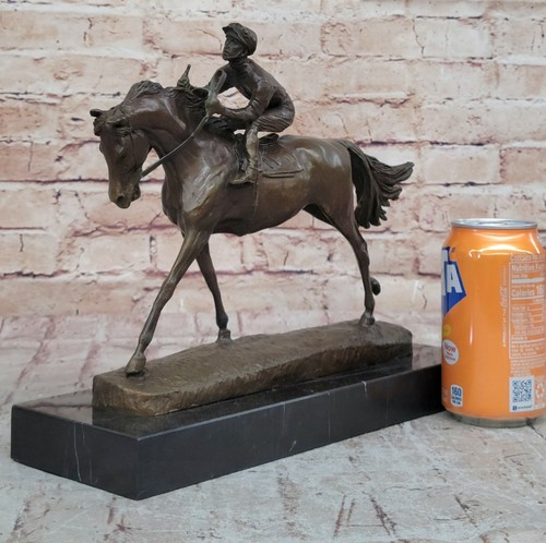 Handmade Bronze Sports Art Sculpture Jockey Horse Racing Kentucky Derby - Picture 2 of 10