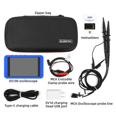 DS100 250MSa/s 50M Mini Digital Oscilloscope 2-CH with Protective Sleeve ty23