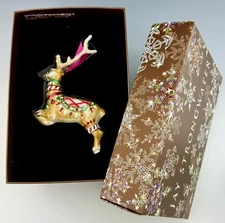 🦋 NEW W/ BOX Large Jay Strongwater 6” Christmas Ornament Reindeer Donner