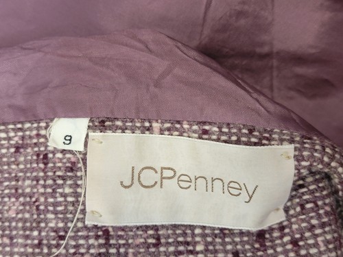 Vintage 60er 70er Burgunder Wolle Tweed & Samt Trench Swing Mantel Damen Gr. S-M - Bild 15 von 15