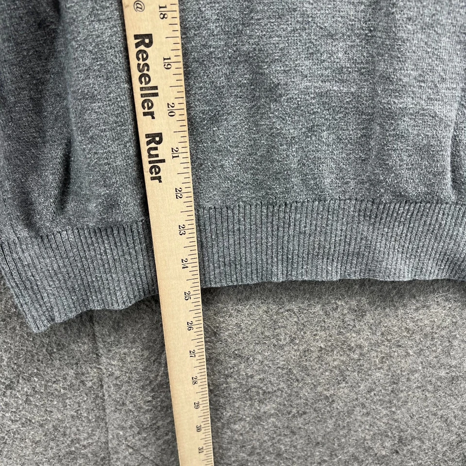 Guess Sweater Mens Medium Gray Black 1/4 Zip Pullover Fleece Spell Out VTG Y2K - Image 4 of 4