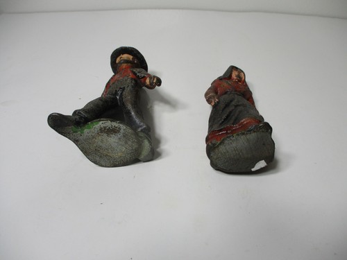 Vintage Amish Cast Iron Mennonite 5" Man & Woman Figures Hand Painted Old Set - Picture 5 of 6