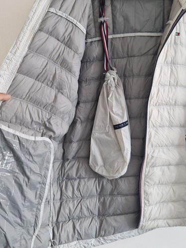 Chaqueta acolchada gris claro empaquetable de plumón natural TOMMY HILFIGER talla S - Imagen 7 de 12