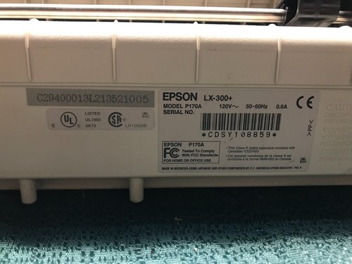 Epson LX-300+ Dot Matrix 9-Pin Printer P170A - Picture 4 of 7