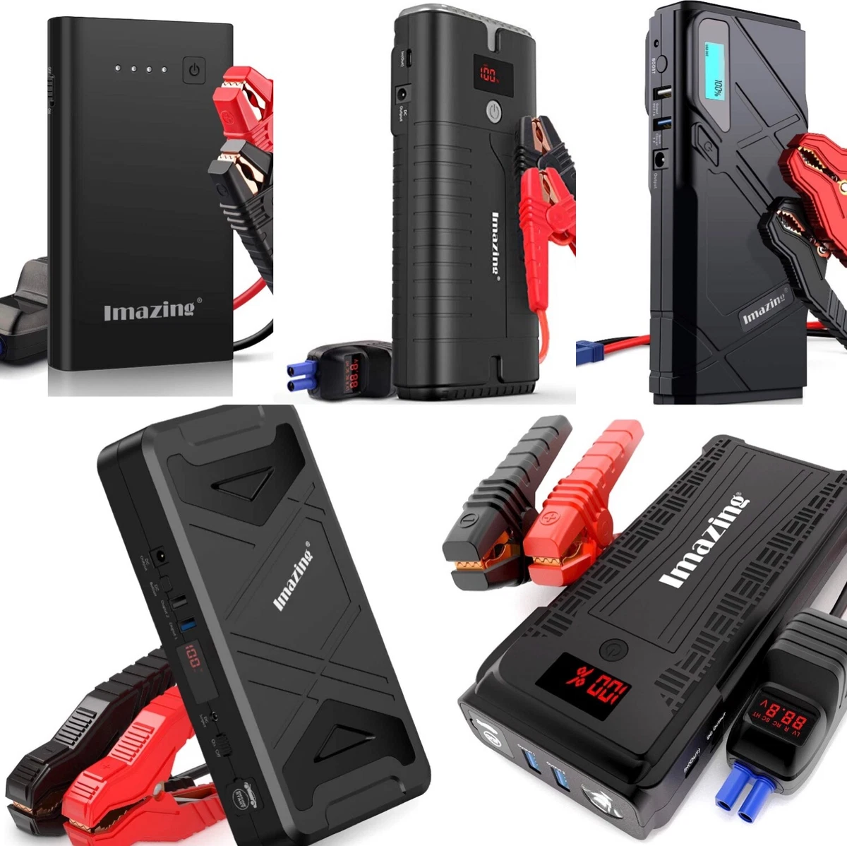 Imazing Portable Jump Starter 1000Amp-2500Amp USB Power Bank  8000mAh-21000mAh