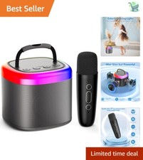 Mini Karaoke Machine with Bluetooth  Party Lights - Ideal for Kids' Birthdays