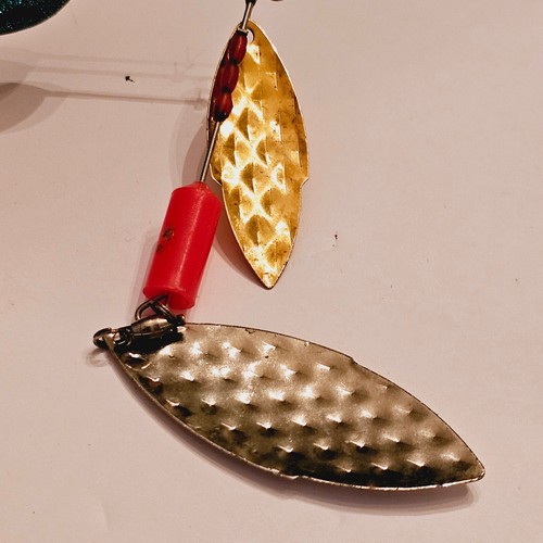Vintage Inline Spinner Fishing Lure Hammered Blades Freshwater - M836.1 - Picture 3 of 4