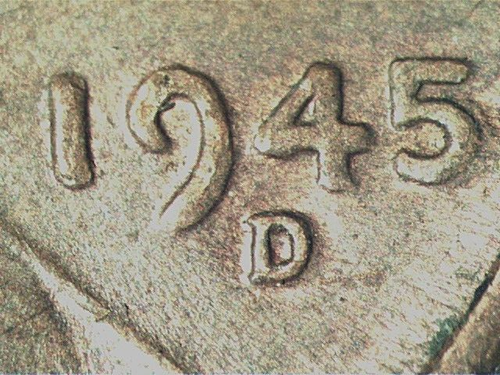 Münze 1945 D DDO002 AU Hub Double Variety - Bild 1 von 4