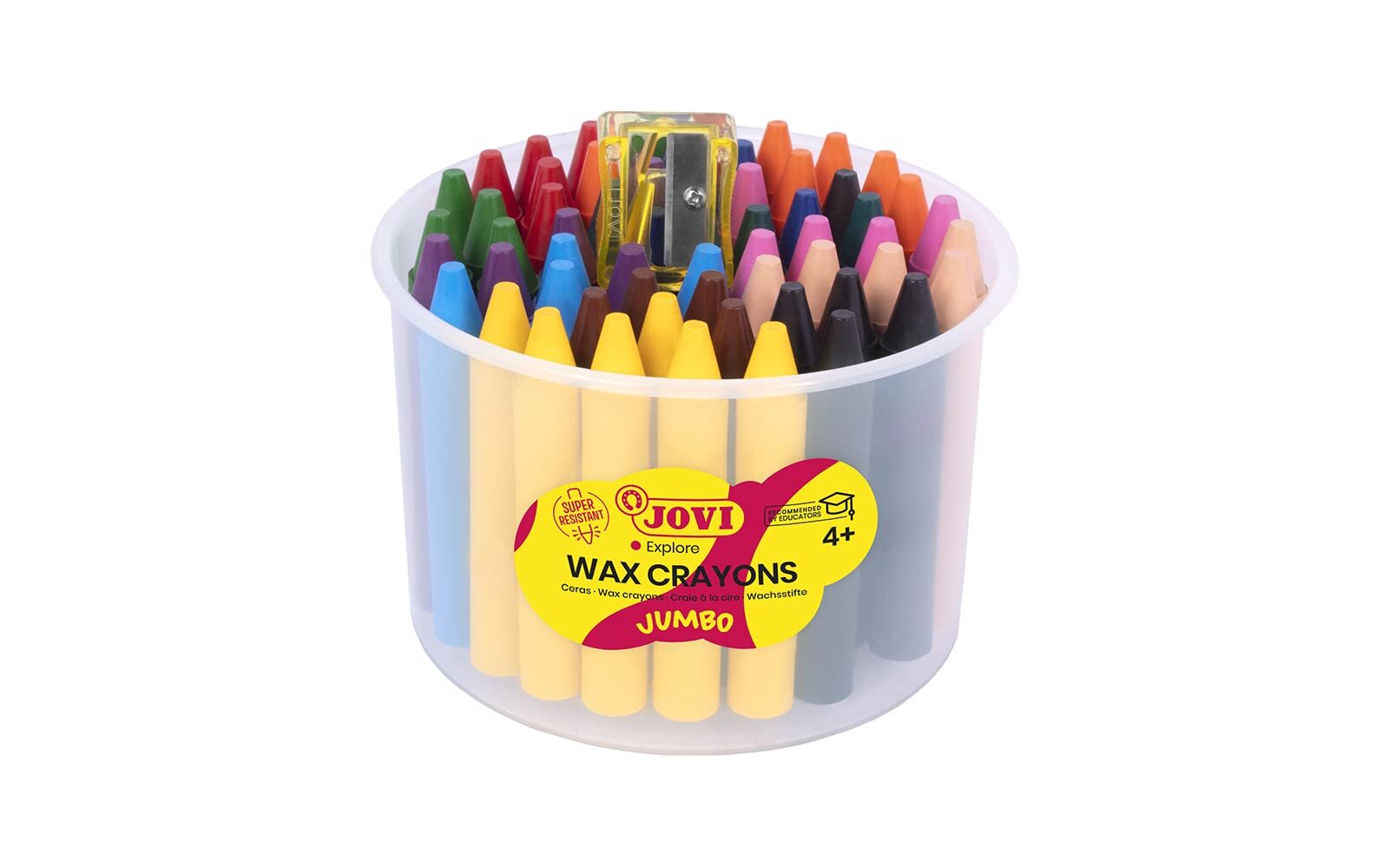 Jovi Jovicolor Wax Crayons - Unscented - Shatterproof - Easy to Wash Out - All A