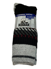 Kodiak Thermal Socks Men 10-13 Gray Black Red 10 Wool Outdoor 2 Pair 7-12 Shoes