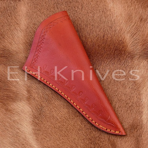 EE. UU. EDC Hecho a Mano Panqueque Hoja Fija Recta MultiHerramienta Cuero Cuchillo Funda P16 - Imagen 1 de 4