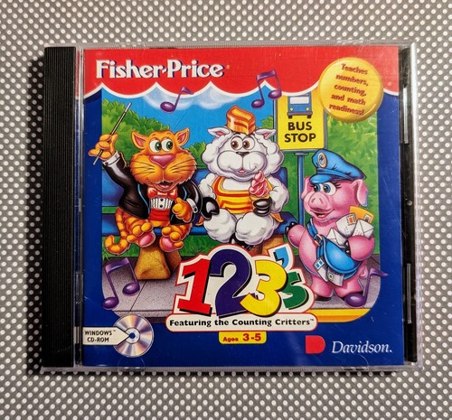 Fisher Price 123’s Counting Critters - CD-ROM (1995 PC) Spaß Mathe Lernspiele