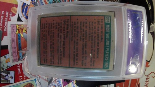 1975 Topps Mini Willie Mays/Z. Versalles 1965 MVP's #203 PSA Ex Mt 6 - Picture 2 of 2