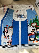 Daisy Kingdom Tuxedo Junction Vest Christmas Snowman Penguin cut and sew panel