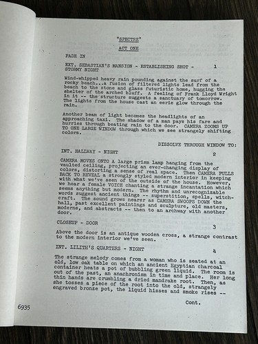 GENE RODDENBERRY SPECTRE Movie Script Nov 12 1976 TV Horror Film - Picture 3 of 10