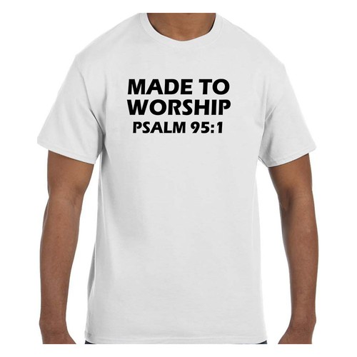 Christian Religious Tshirt Made to Worship Psalm 95:1 Short or Long Sleeve - Picture 4 of 13
