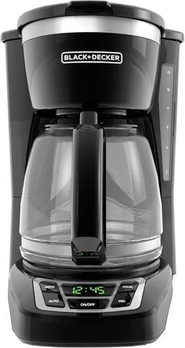 BLACK+DECKER 12-Cup Digital Coffee Maker, Programmable, Washable Basket Filter,
