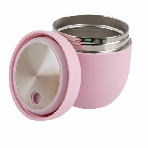 Lunch Box Thermos Food Flask Stainless Steel Insulated Food Soup Jar PINK 470ml - Picture 1 of 6