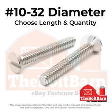 10-32 Stainless Slotted Flat Head Machine Screws Choose Length Qty 10-32 Stainless Slotted Flat Head Machine Screws Choose Length Qty