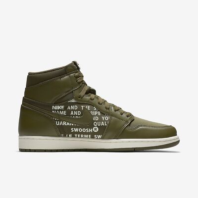 ORIGINALI Nike Air Jordan 1 Retro High Og Sneakers Scarpe di tela oliva VELA 555088 300 | eBay