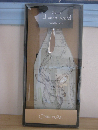 Tabla y esparcidor de queso Big Buck Deer Hunter de vidrio templado para vida silvestre - Imagen 3 de 5