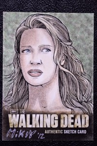Walking-Dead-Season-2-Andrea-Sketch-Art-by-Mikey-Babinski-Trading-Card-CZE