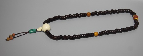 Rare Tibet 100 Years 100P Old Antique Buddhist Coconut Shell Mala Prayer Bead - Picture 3 of 12