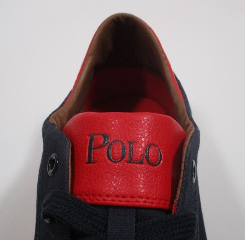 POLO RALPH LAUREN SIZE 16 D BLUE RED MENS CANVAS HARVEY FASHION SNEAKER SHOE - Picture 5 of 18