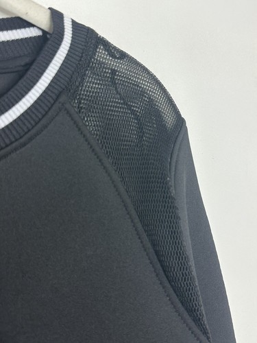 C & C California Women's Neoprene Scuba Mesh Pullover Sweatshirt Black Sz Large - Picture 4 of 8